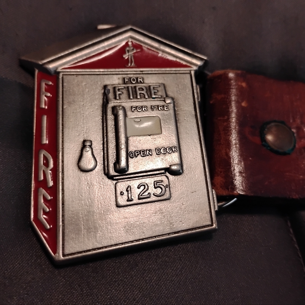 Vintage Fire Alarm Belt Buckle